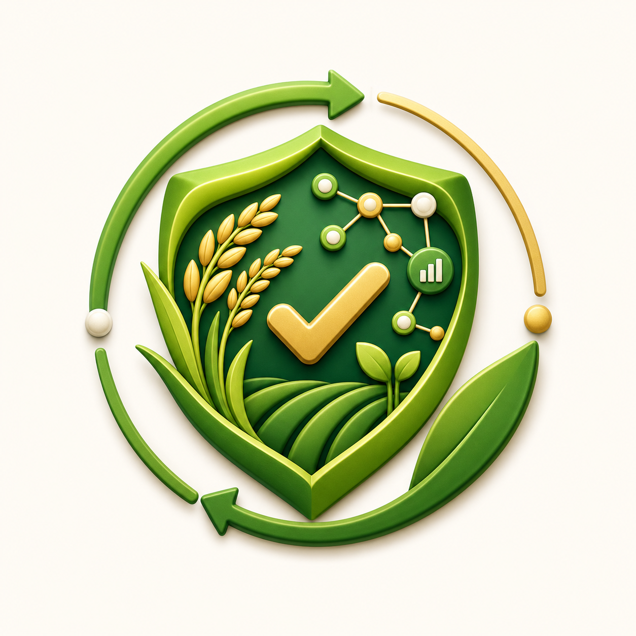 Commitment icon showing sustainable agriculture and verified progress