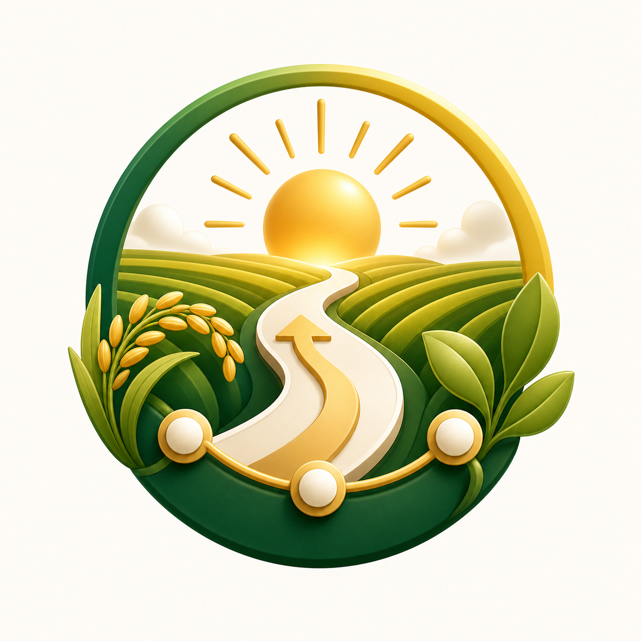 Vision icon showing thriving farms and a growth path
