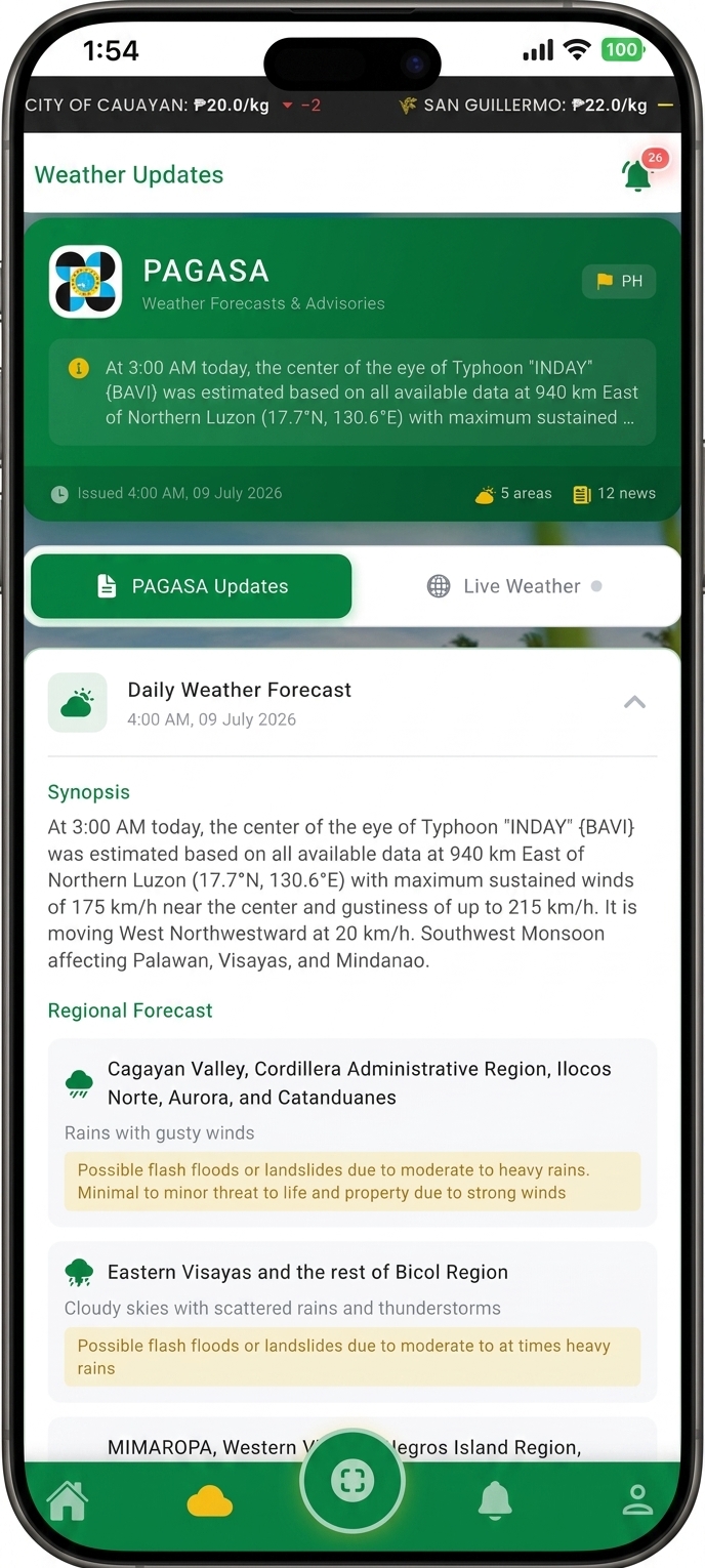 DigiSaka realtime weather on iPhone 17