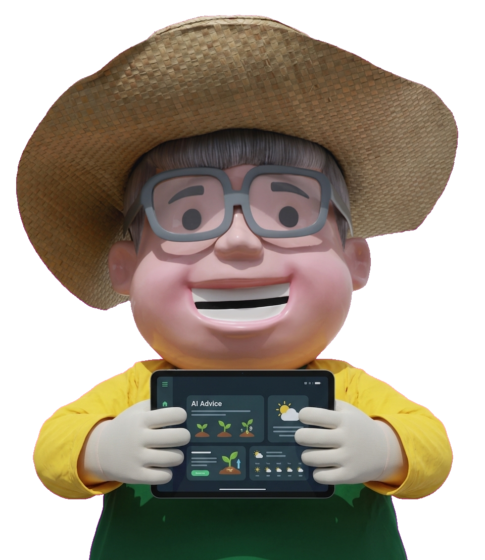 Pandoy AI Assistant holding a tablet