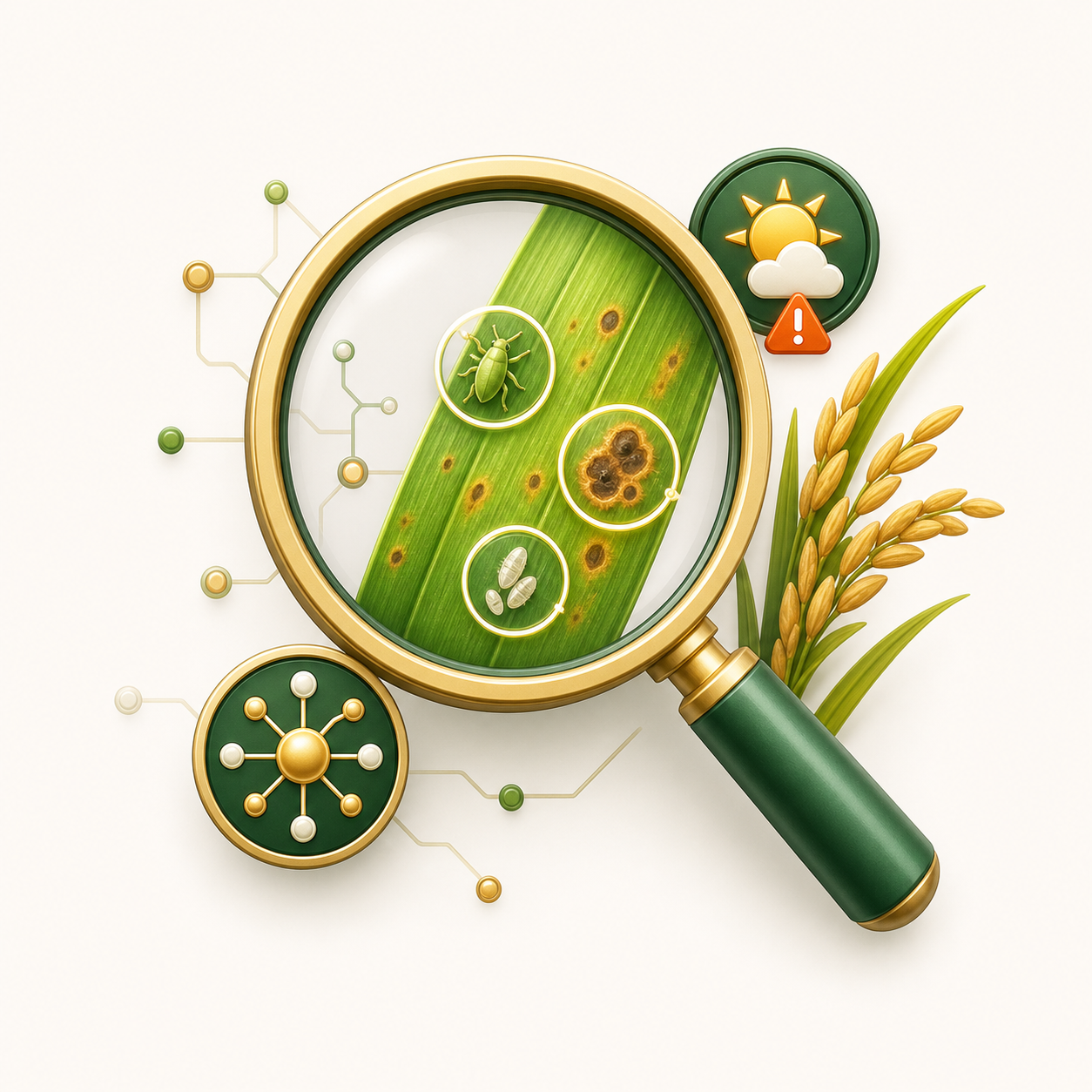 Diagnose icon showing AI crop diagnosis and pest detection